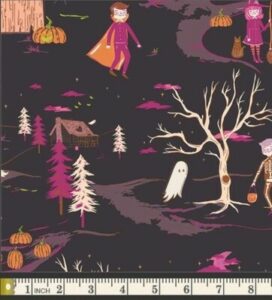 TISSU PATCHWORK SPOOKY'N WITCHY par AGF Studio " Conte de menthes poivrées Twilight " prix: 22.50 euros le mètre