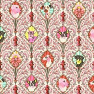 TISSU PATCHWORK  collection BESTIES de Tula Pink : Puppy Dog Eyes : Blossom  prix: 22.80 mètre