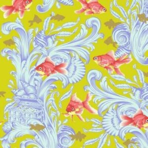 TISSU PATCHWORK  collection BESTIES de Tula Pink : Treading Water : Clover  prix: 22.80 mètre