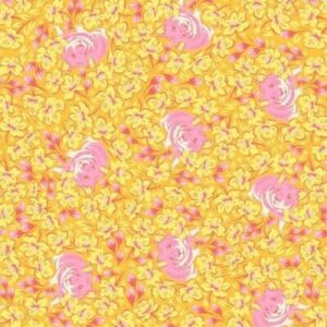 TISSU PATCHWORK  collection BESTIES de Tula Pink : Chubby Cheeks . Buttercup  prix: 22.80 mètre