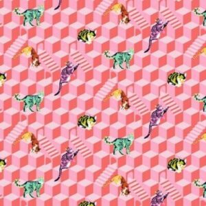 TISSU PATCHWORK  collection BESTIES de Tula Pink : Sitting Pretty .Blossom  prix: 22.80 mètre