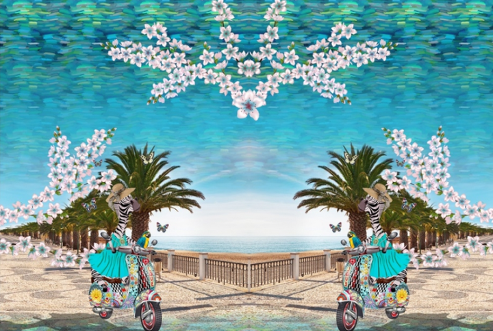 Panneau Stenzo thème: un zèbre en mode vacances