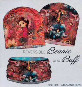 Panneau STENZO TEXTILES prêt à coudre bonnet et snood réversibles et unisexe en French Terry