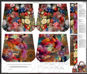 Sac réversible en panneau prêt à coudre de Stenzo Textiles thème Noël : 22042