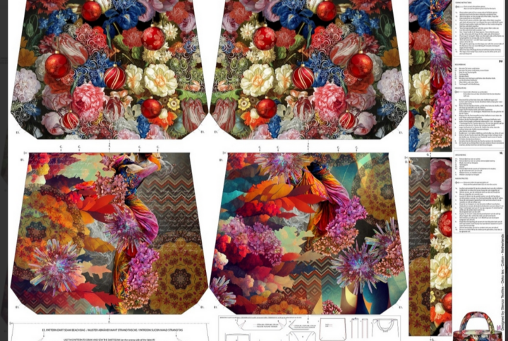 Sac réversible en panneau prêt à coudre de Stenzo Textiles thème Noël : 22042