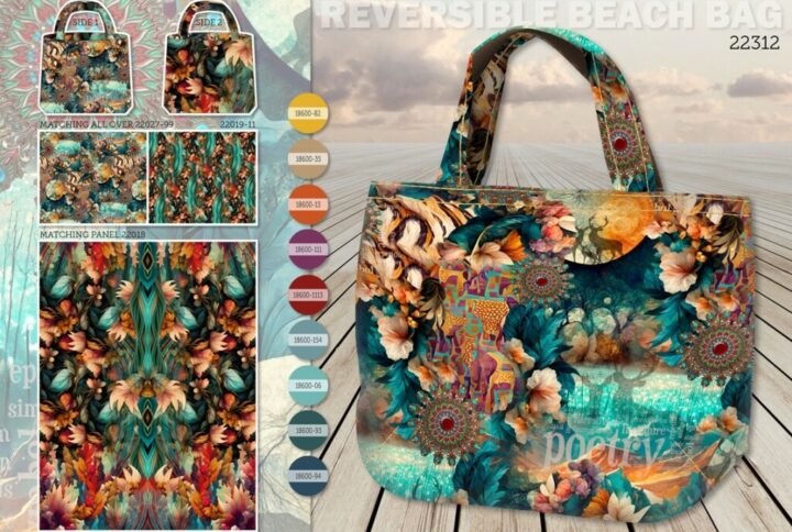 Sac réversible en panneau prêt à coudre de Stenzo Textiles thème Noël : 22312
