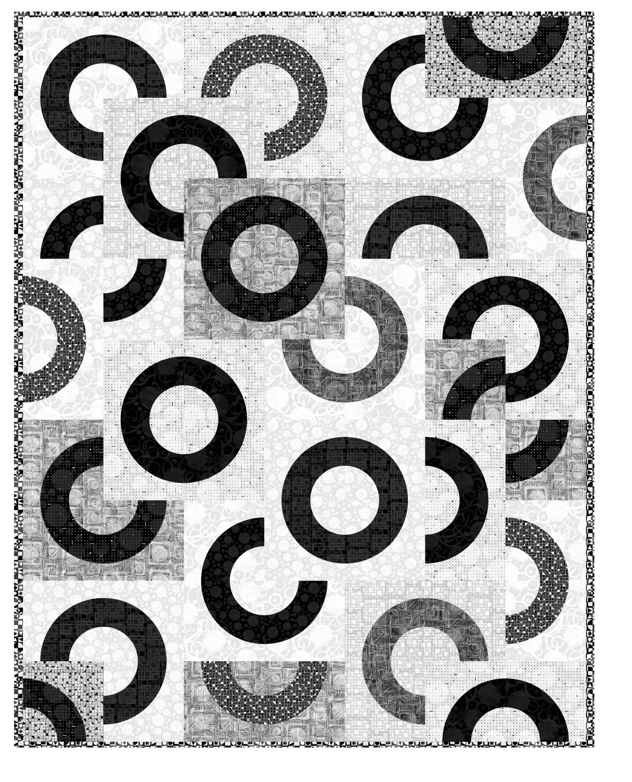 Orbit_Quilt_black and white musical