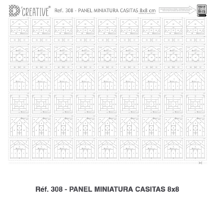 Log cabin panneau. Réf 308 - PANEL MINIATURA CASITAS 8x8 MINIATURAS.L'Atelier de Nadia