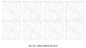 Log cabin. Réf 219 - VUELO CIRCULAR 15x15 15X15.L'Atelier de Nadia