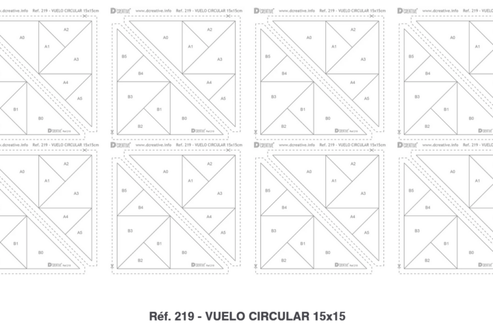 Log cabin. Réf 219 - VUELO CIRCULAR 15x15 15X15.L'Atelier de Nadia