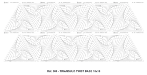 Log cabin. Réf 304 - TRIANGULO TWIST BASE 18x18 .L'Atelier de Nadia
