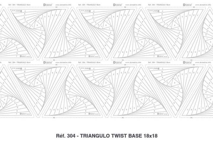 Log cabin. Réf 304 - TRIANGULO TWIST BASE 18x18 .L'Atelier de Nadia