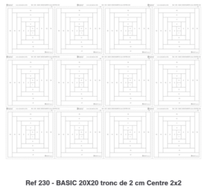 Log cabin.Réf 230 - BASIC 20X20 Barrita 2cm Centro 2x2 20X20.L'Atelier de Nadia