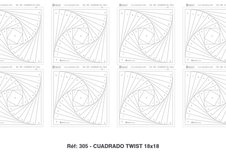 Log cabin.Réf 305 - CUADRADO TWIST 18x18.L'Atelier de Nadia