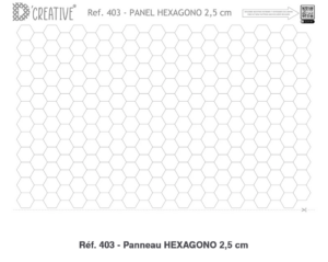 Panneau.Réf 403 - Panel HEXAGONO 2 5cm PUNTADA ESCONDIDA.L'Atelier de Nadia