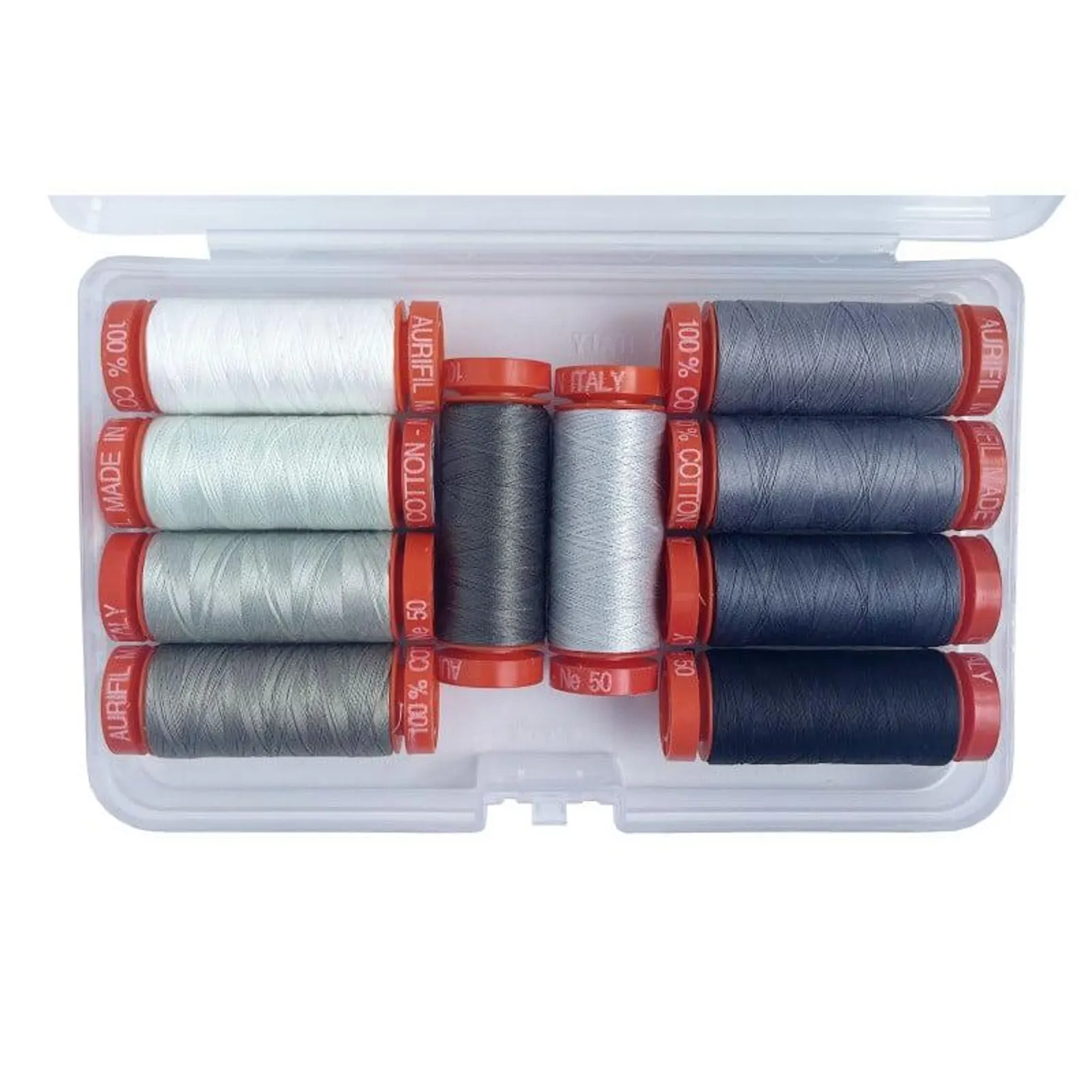 Libérez votre potentiel créatif avec l'ensemble de fils Aurifil Graywork de Tula Pink 50wt. Conçue pour les quilters passionnés et les amateurs de couture, cette collection premium offre 10 nuances exquises de gris, parfait pour ajouter de la profondeur et de la sophistication à n'importe quel projet. Fabriquée à partir de coton 100% de haute qualité, chaque bobine assure des points lisses et solides, améliorant la précision de vos efforts de matelassage et de couture. Le fil 50wt est idéal pour les applications de courtepointe détaillées et de couture polyvalentes, ce qui en fait un must-have dans votre boîte à outils d'artisanat. Présenté dans un étui élégant et organisé avec le design de loup signature de Tula Pink, cet ensemble augmente non seulement vos projets, mais ajoute également une touche de style à votre espace de couture. Élevez votre savoir-faire artisanal avec la qualité supérieure et l'élégance intemporelle d'Aurifil.